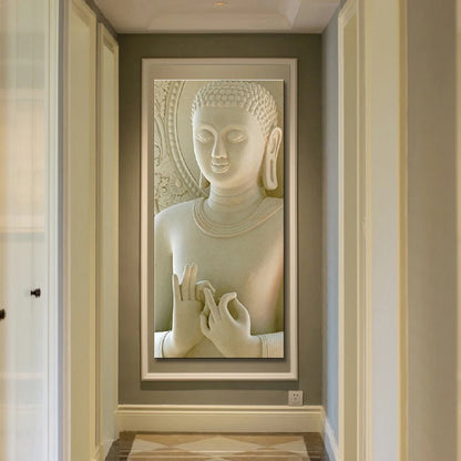 Tableau Bouddha Blanc