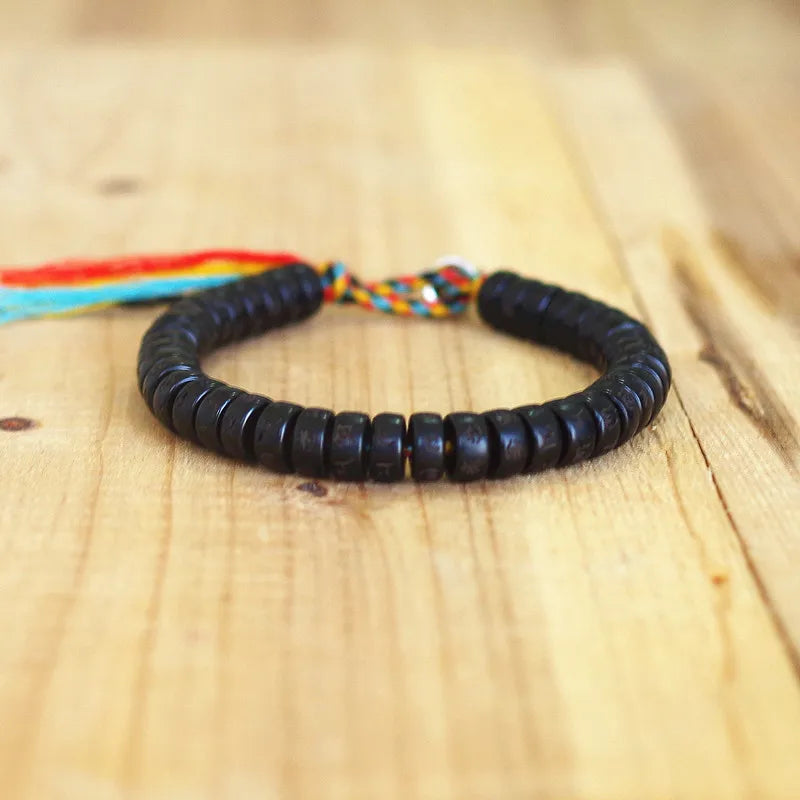 Bracelet Tibetain Porte Bonheur Mantra Tressé