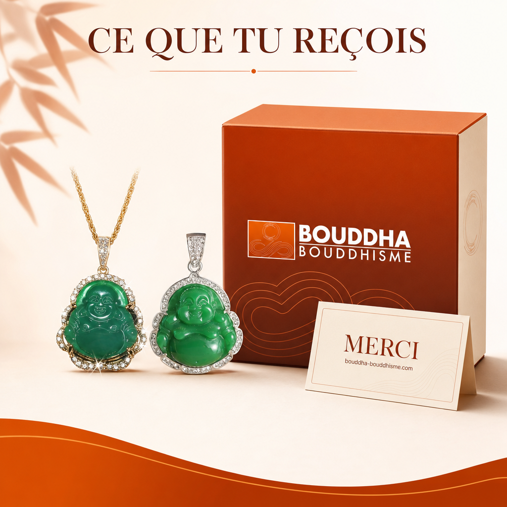 Pendentif Bouddha Jade Véritable : packaging concept (non contractuel)