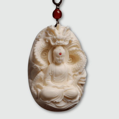 Pendentif Bouddha Dragon Blanc
