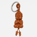 Porte-clés  bouddha en bois de pêche