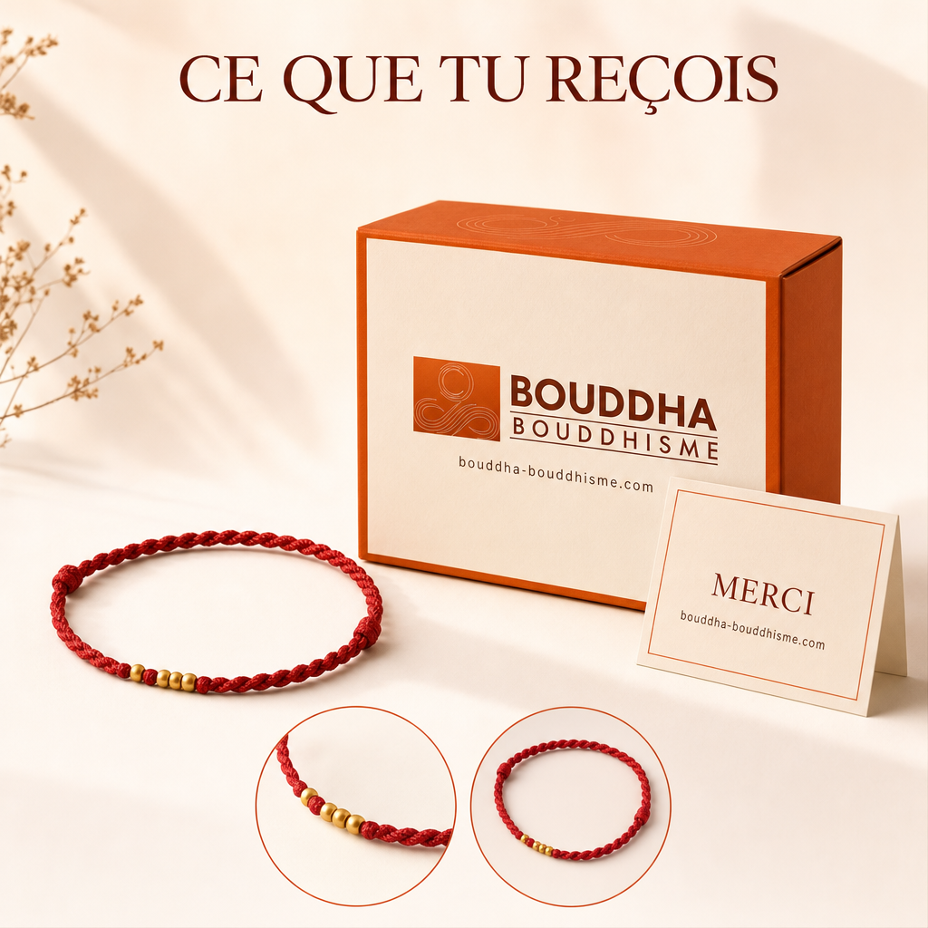 Bracelet Chinois Corde rouge du zodiaque : packaging concept (non contractuel)