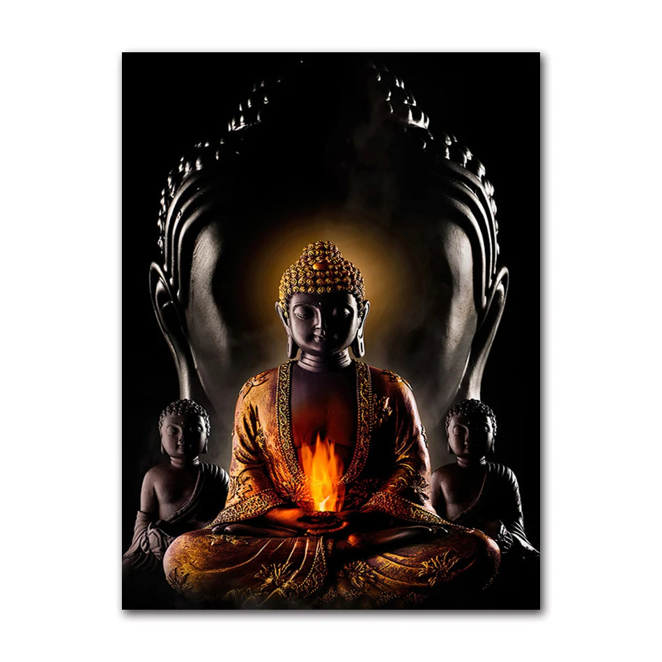Affiche Bouddha souriant sans cadre chambre décoration murale zen