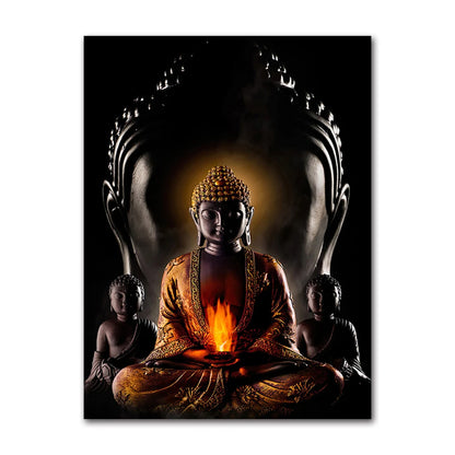 Affiche Bouddha souriant sans cadre chambre décoration murale zen