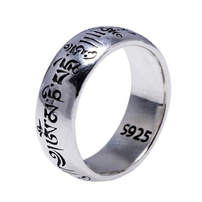 Bague argent Tibet, vue d'ensemble des 5 tailles disponibles US 5 à 9