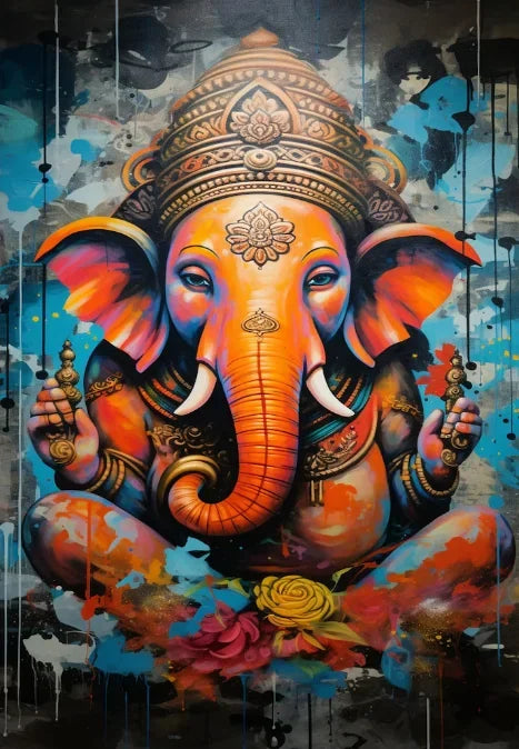 Comparatif formats tableau Ganesh 10x15 et 30x40 cm côte à côte