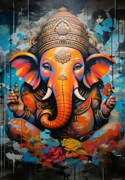 Comparatif formats tableau Ganesh 10x15 et 30x40 cm côte à côte