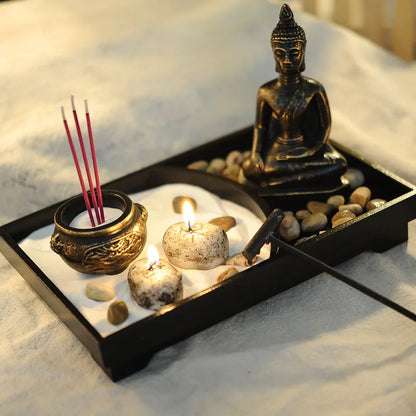 Jardin Zen Bouddha Méditation avec Porte-Encens