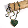 Collier Coeur Pierre Naturelle Verte