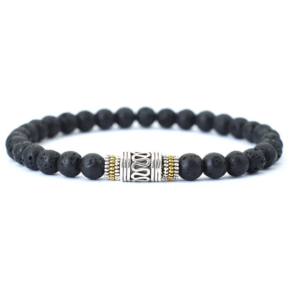 Perles jaspe rouge 8 mm bracelet tibétain élastique silicone