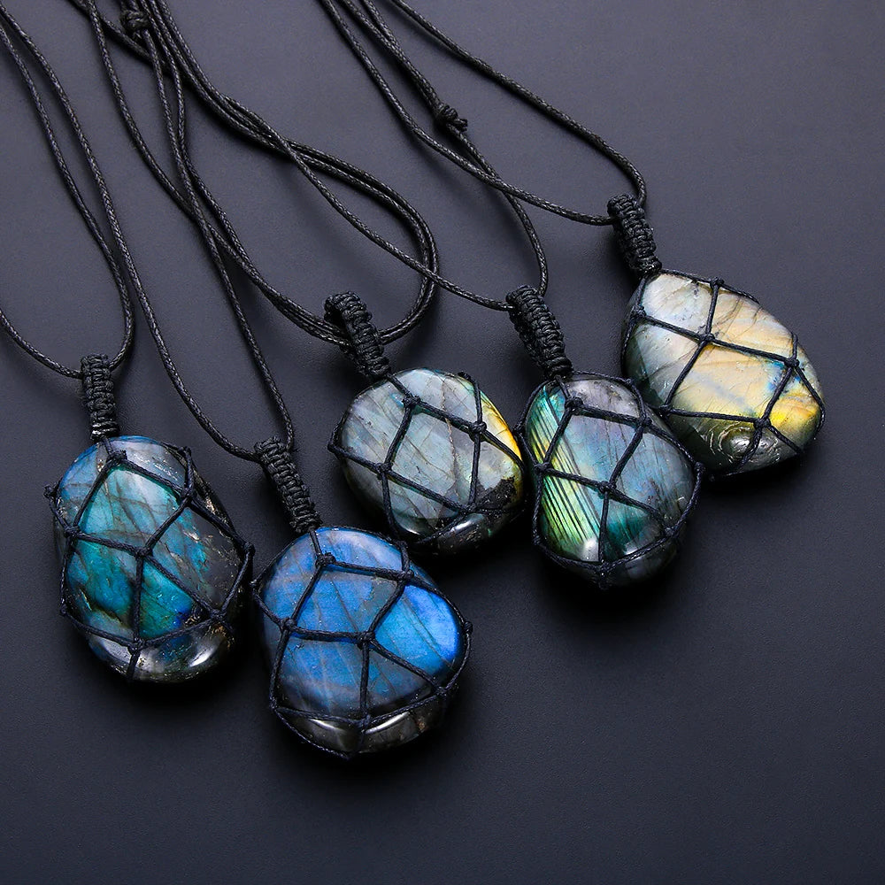 Pendentif labradorite coeur pierre naturelle cadeau bijou spirituel bouddhiste