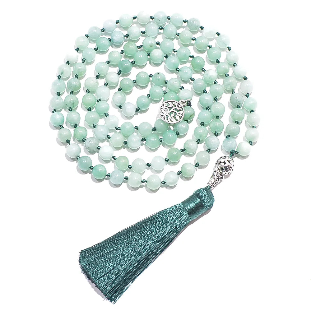 Collier Mala de perles de jade birman