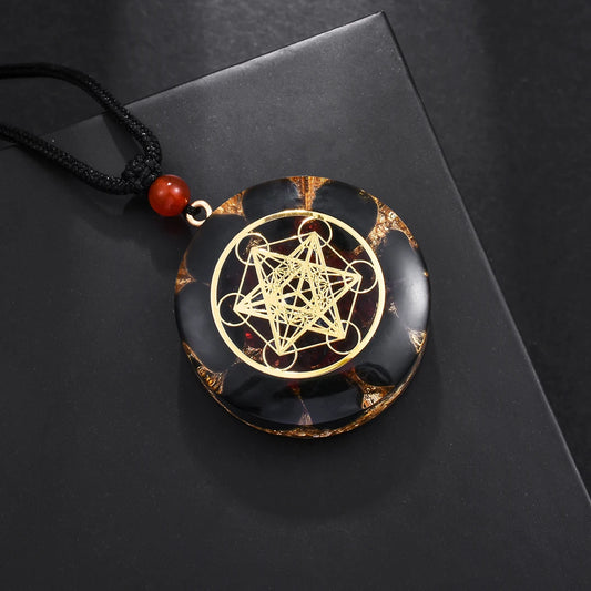 Pendentif En Obsidienne Métatron