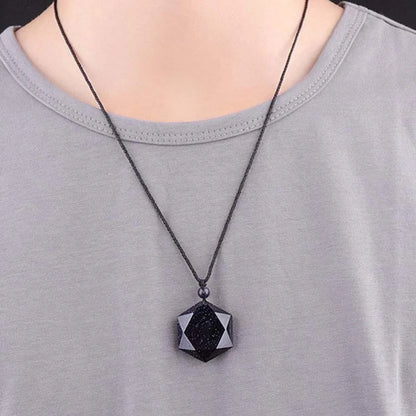 Collier Agate Noire Hexagonale | 5 pierres naturelles, 21,90 EUR