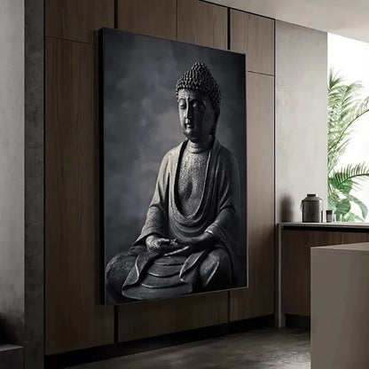 Affiche Murale Bouddha Noir Méditation