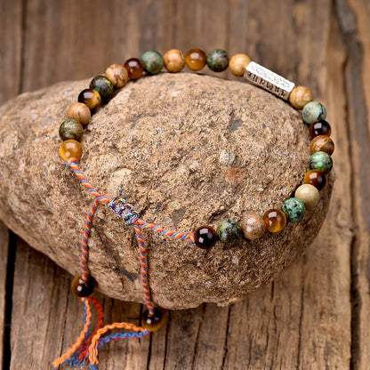 Bracelet Tibétain Pierres Naturelles Om