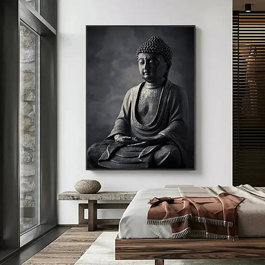 Affiche Murale Bouddha Noir Méditation