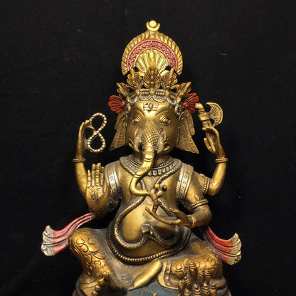 Statue de Ganesh en Cuivre Orné