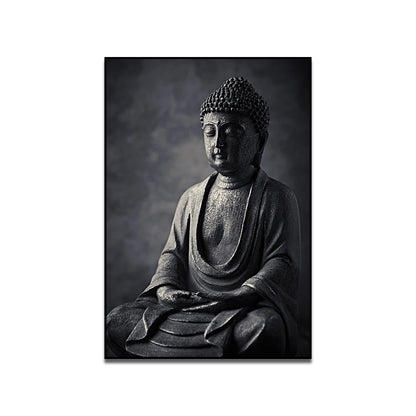 Affiche Murale Bouddha Noir Méditation