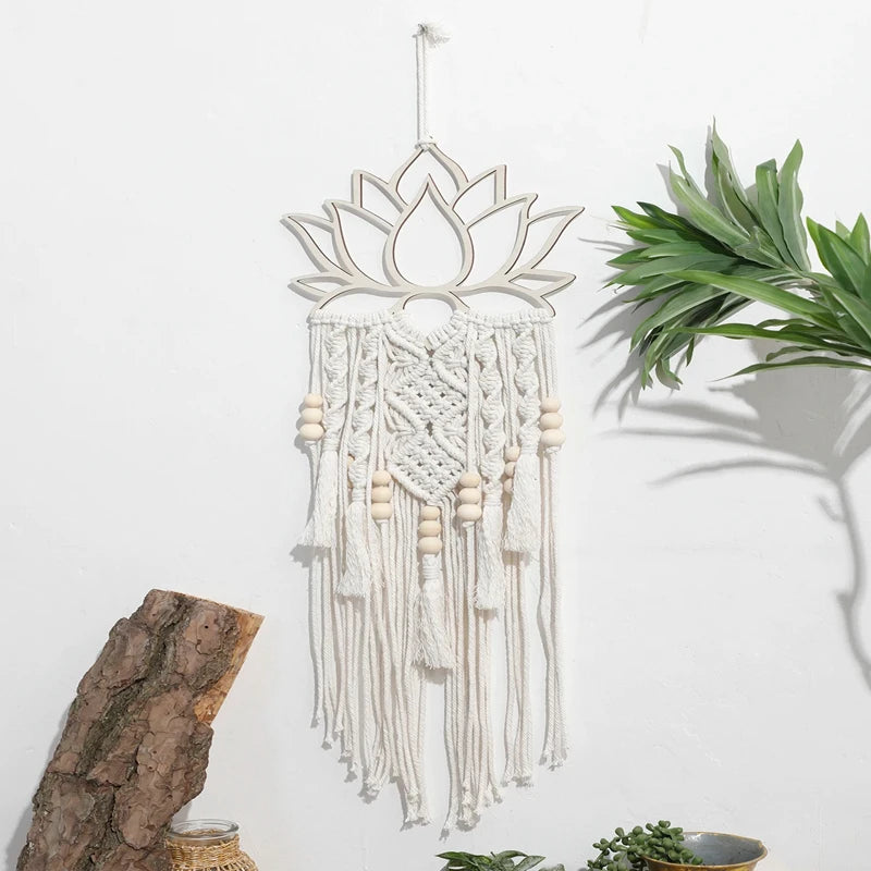 Attrape Reve Fleur de Lotus Macramé