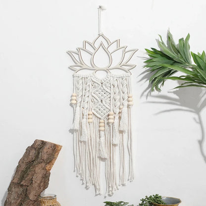 Attrape Reve Fleur de Lotus Macramé