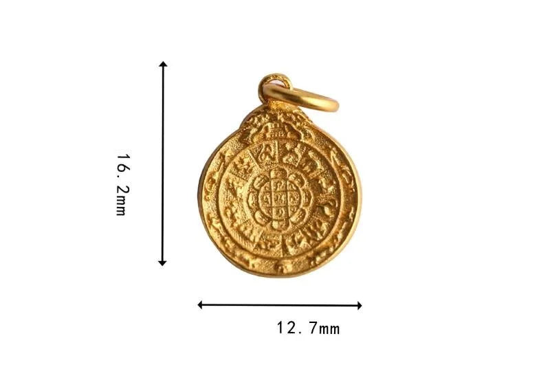 Amulette Tibétain Kalachakra Plaqué Or