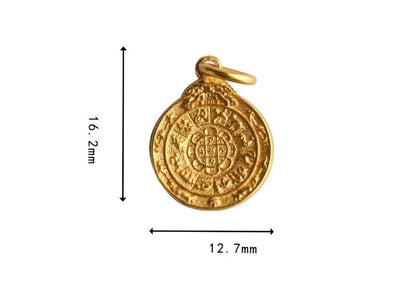 Amulette Tibétain Kalachakra Plaqué Or