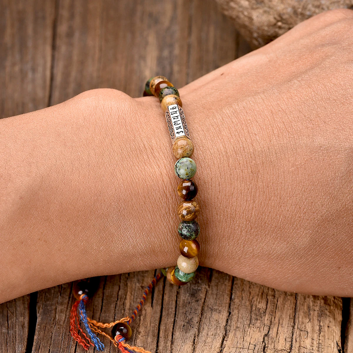 Bracelet Tibétain Pierres Naturelles Om