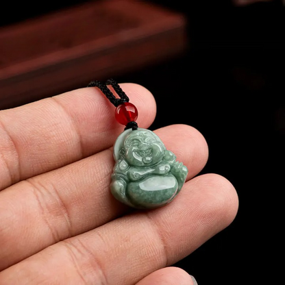 Amulette Bouddha en Jade Vert
