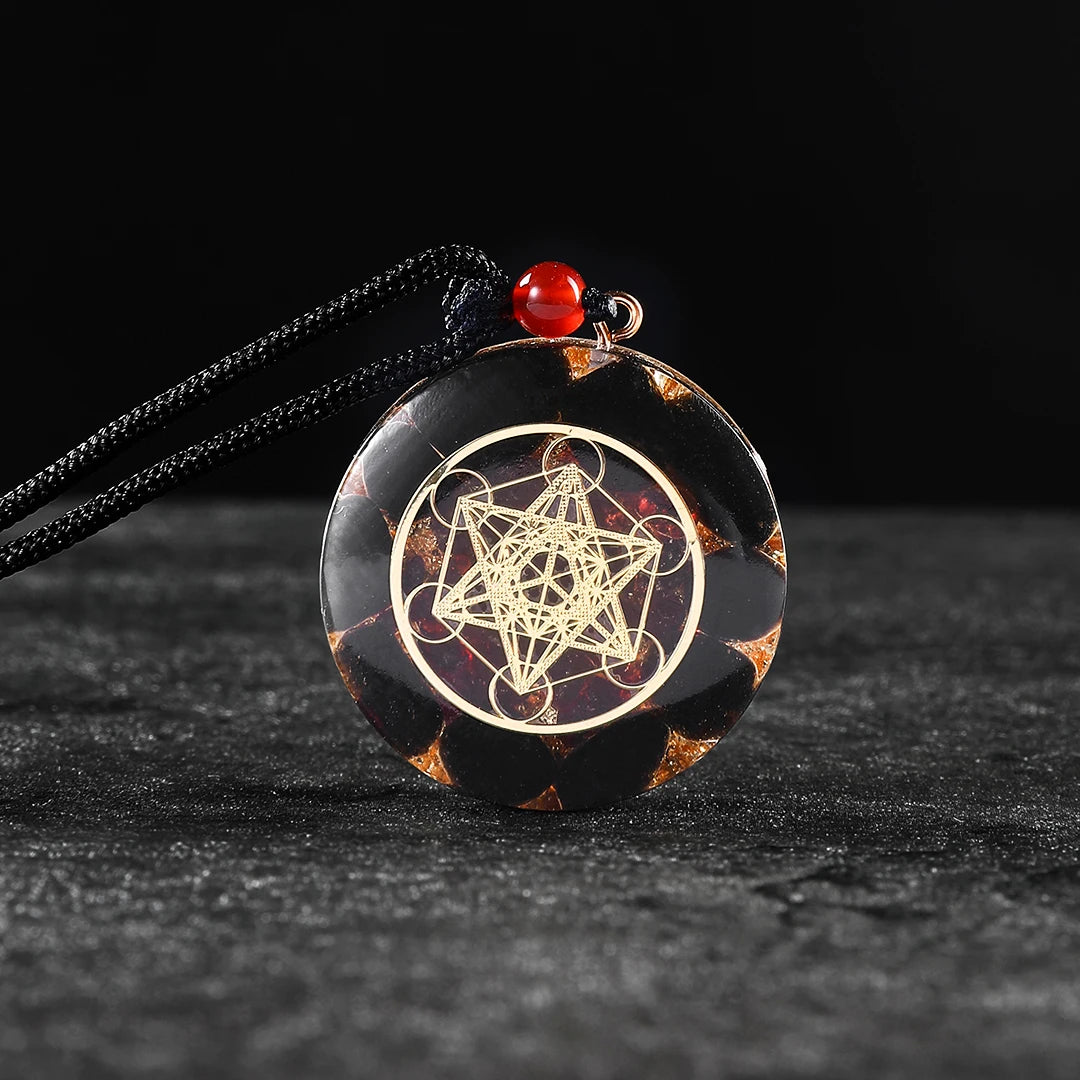 Pendentif En Obsidienne Métatron