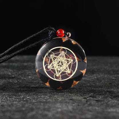 Pendentif En Obsidienne Métatron