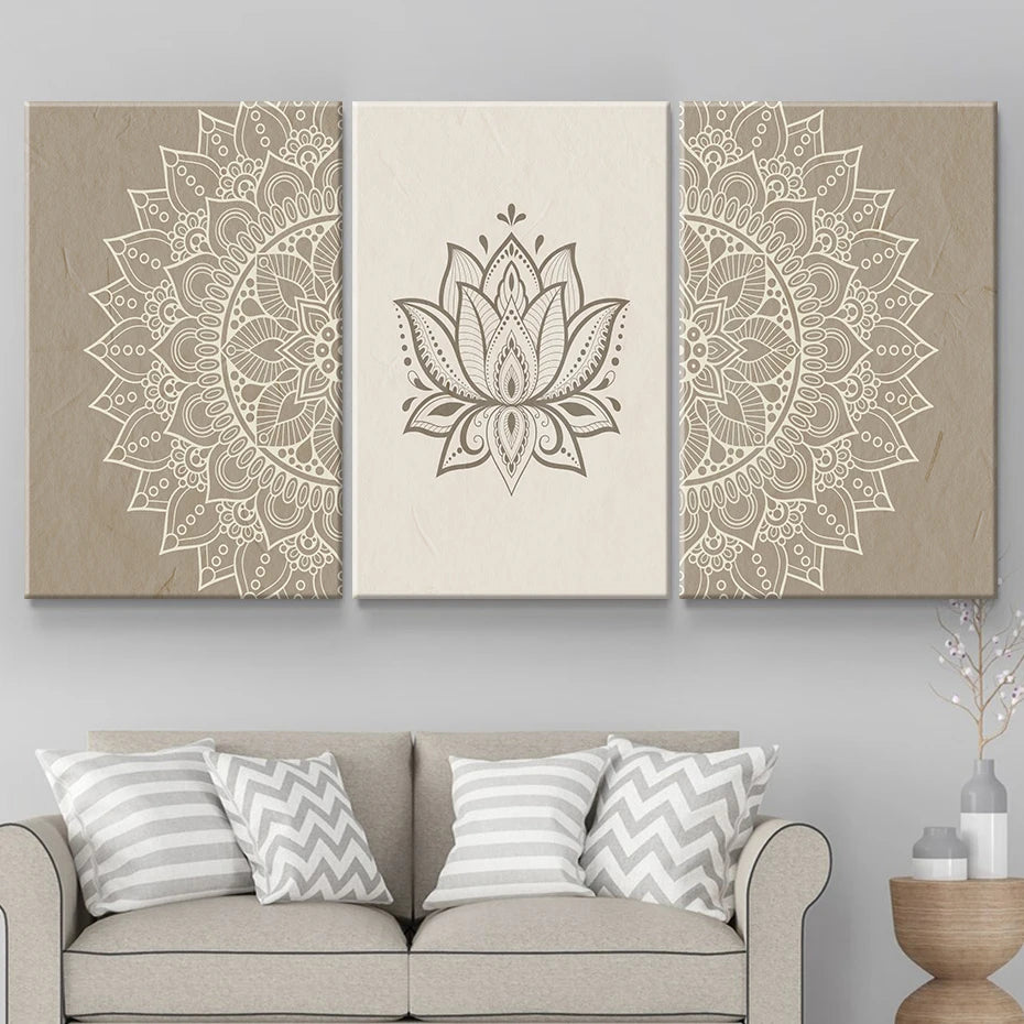 Détail impression haute résolution tableau lotus beige finition mate