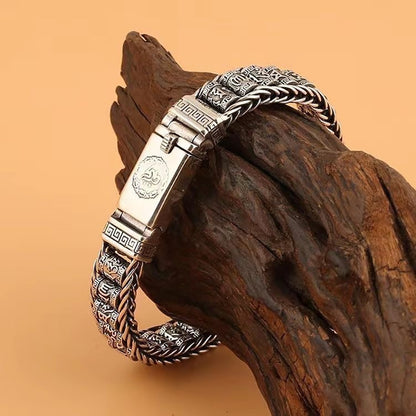 Bracelet Argent Mantra Bouddhiste