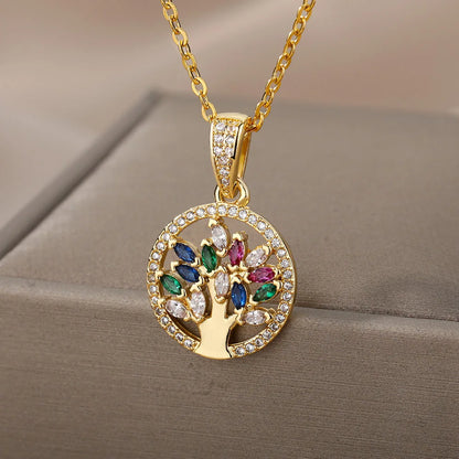 Pendentif Arbre de Vie Femme en Acier Inoxydable