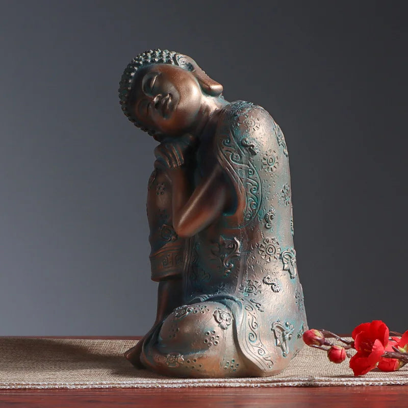 Statue Bouddha endormi en résine