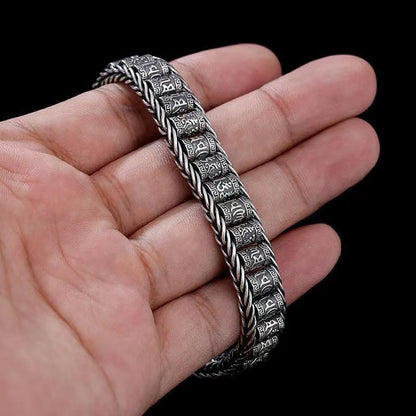 Bracelet Argent Mantra Bouddhiste