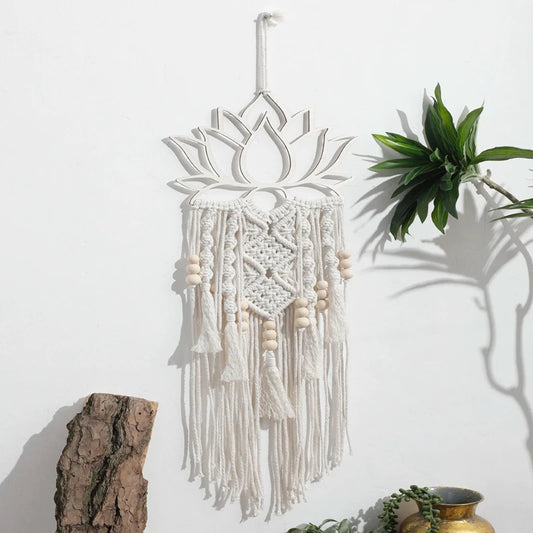 Attrape Reve Fleur de Lotus Macramé