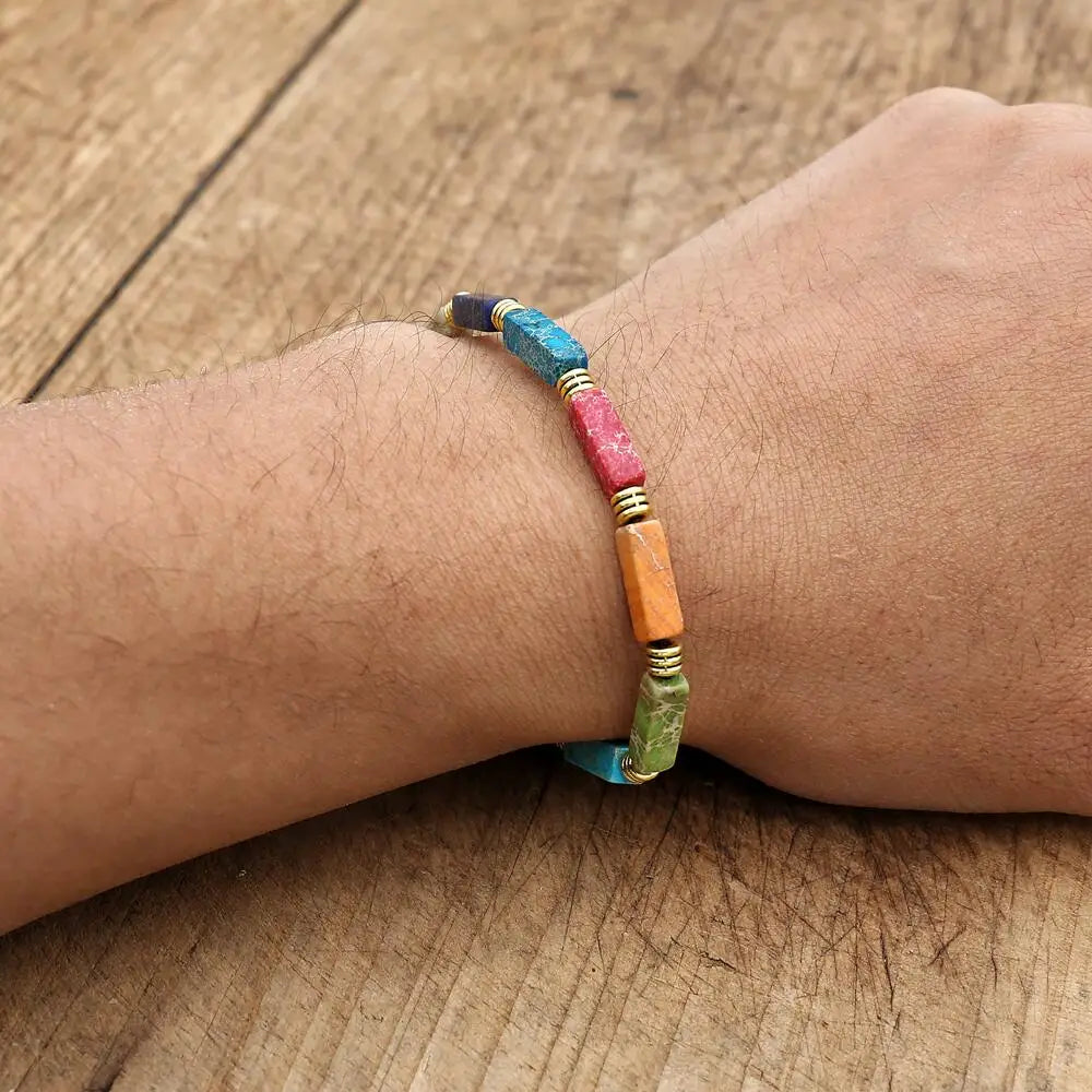 Bracelet 7 Chakras Femme Pierres Naturelles