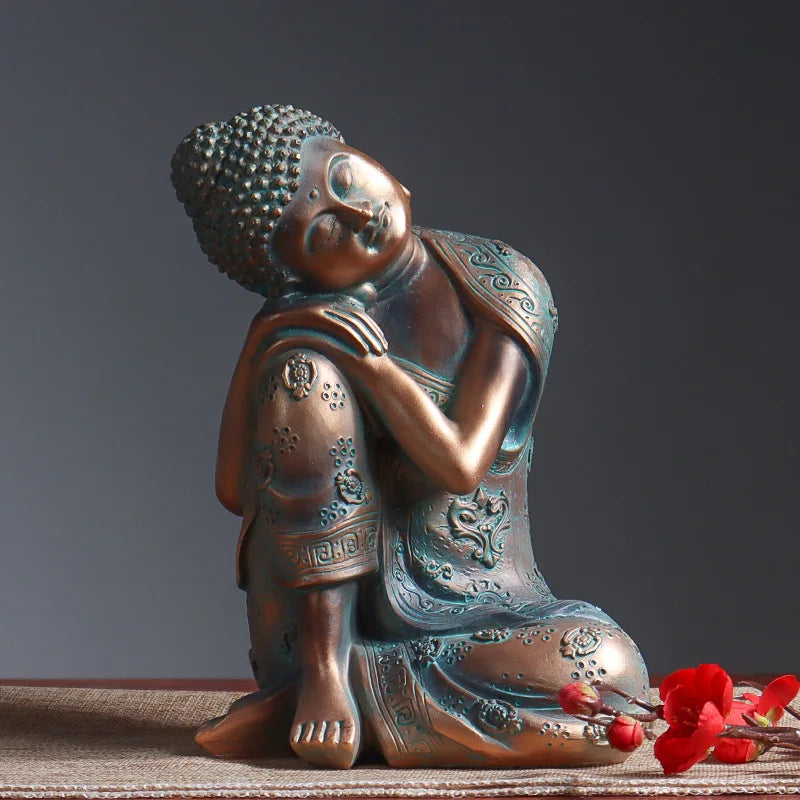 Statue Bouddha endormi en résine
