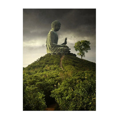Tableau Bouddha Noir Et Blanc