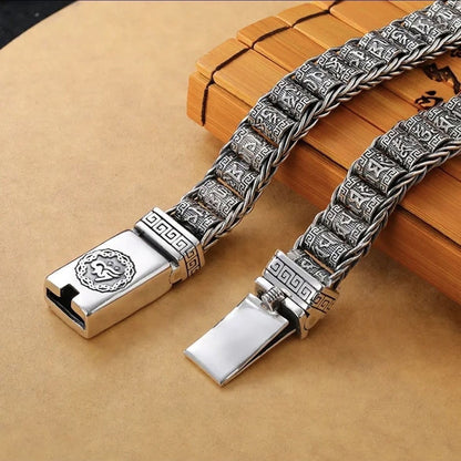 Bracelet Argent Mantra Bouddhiste