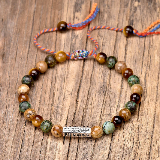 Bracelet Tibétain Pierres Naturelles Om