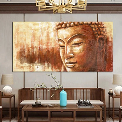 Toile d'Art Bouddha Argenté Texturé