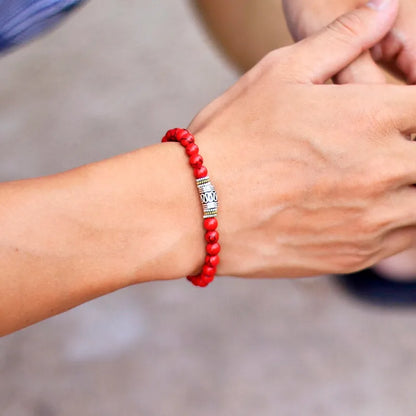 Bracelet tibétain jaspe rouge cinq variantes de pierre disponibles