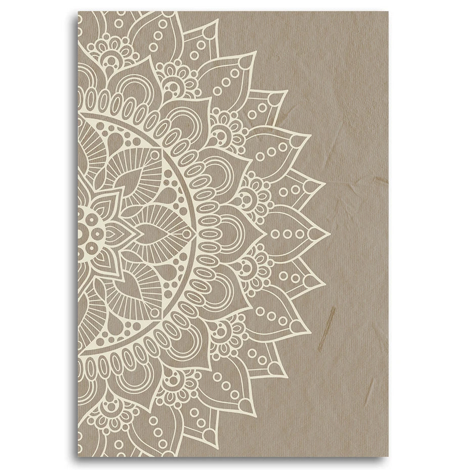 Tableau lotus beige panneau droit toile zen ambiance méditation