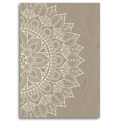 Tableau lotus beige panneau droit toile zen ambiance méditation