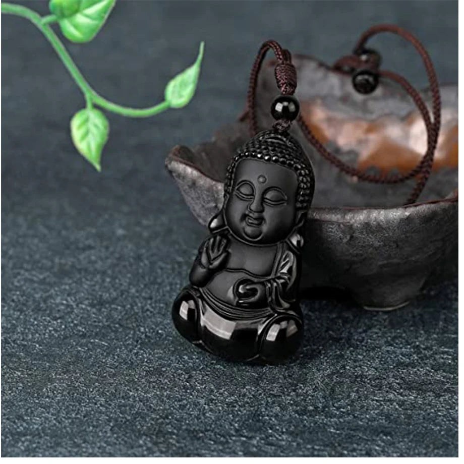 Pendentif Bouddha Obsidienne