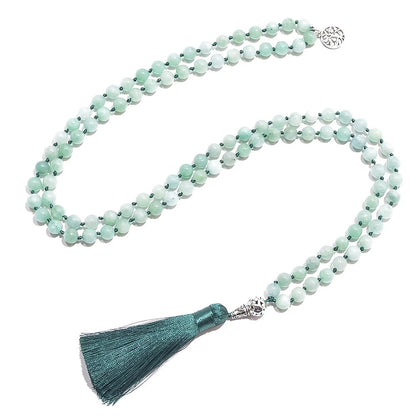 Collier Mala de perles de jade birman