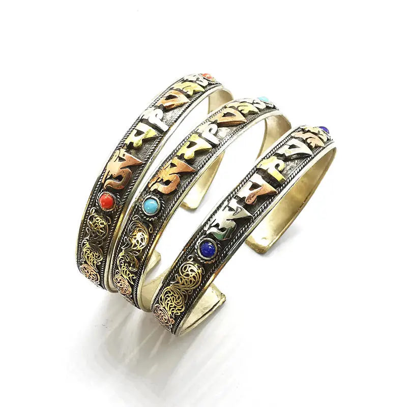 Bracelet Manchette Mantra Tibétain