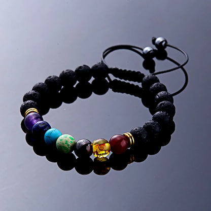 Bracelet 7 Chakras Avec Pierre de Lave